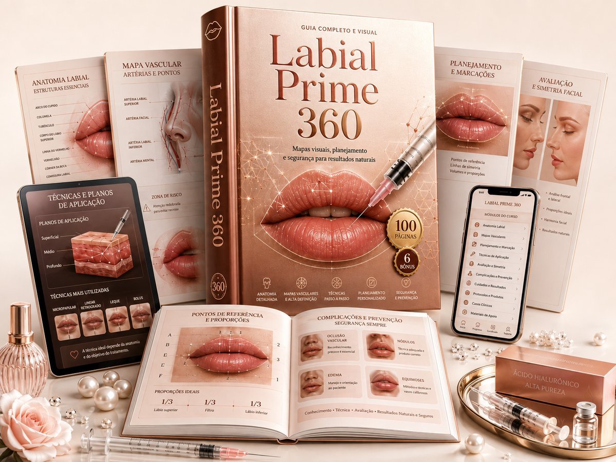 Labial Prime — livro, tablet e celular com o material